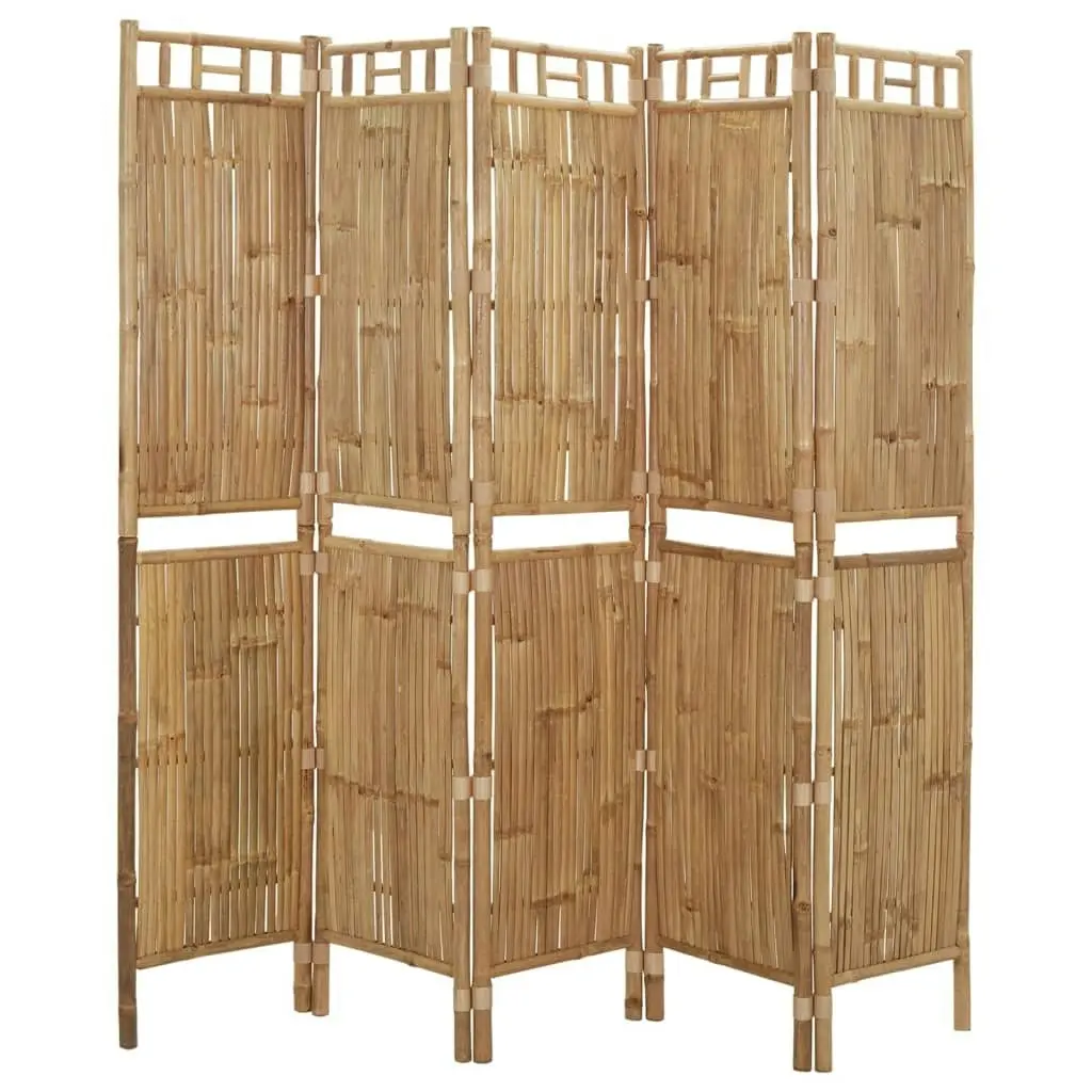 5-Panel Room Divider Bamboo 200x180 cm 341750