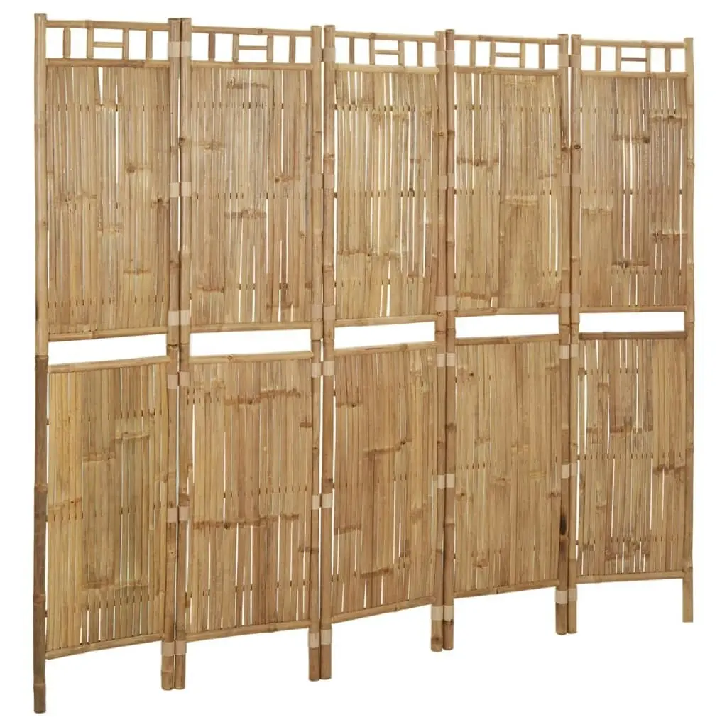 5-Panel Room Divider Bamboo 200x180 cm 341750