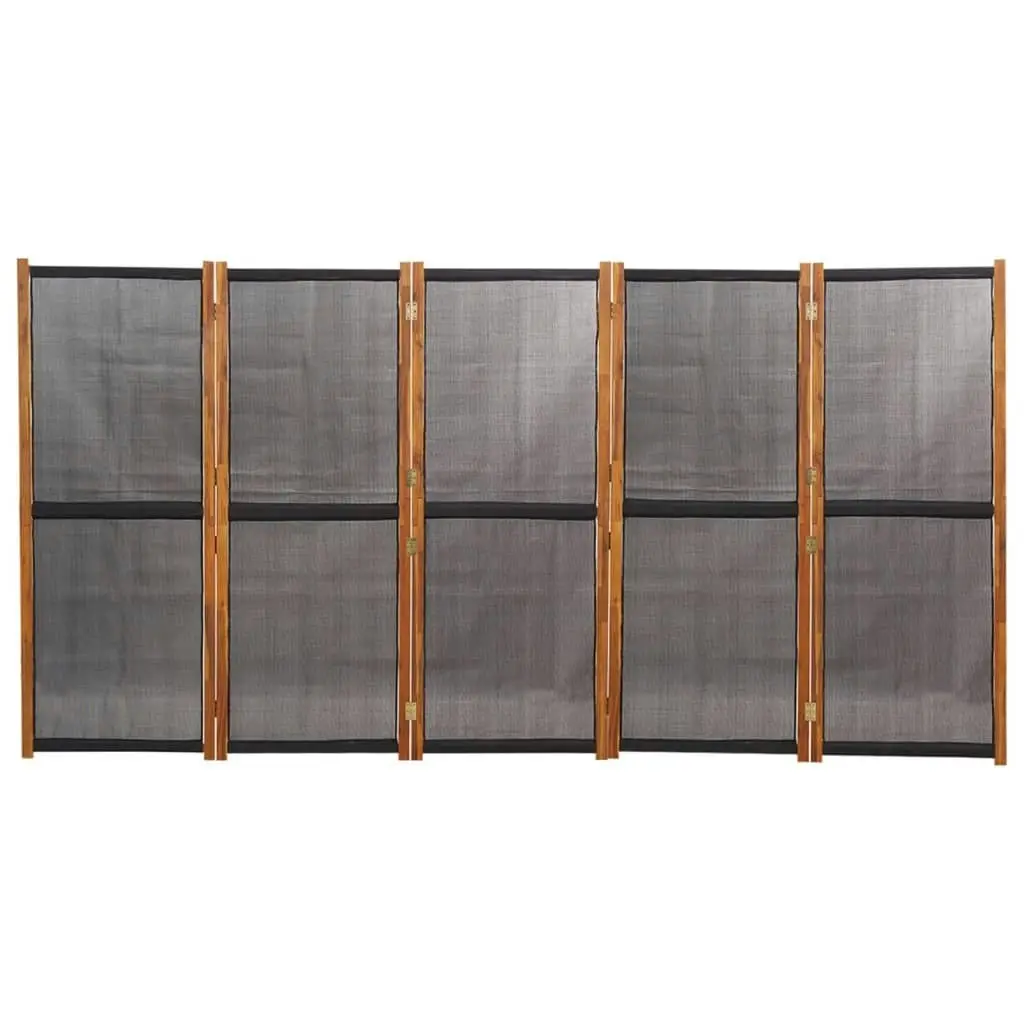 5-Panel Room Divider Black 350x180 cm 319181