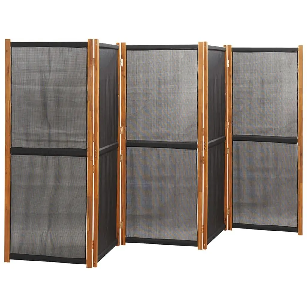 5-Panel Room Divider Black 350x180 cm 319181