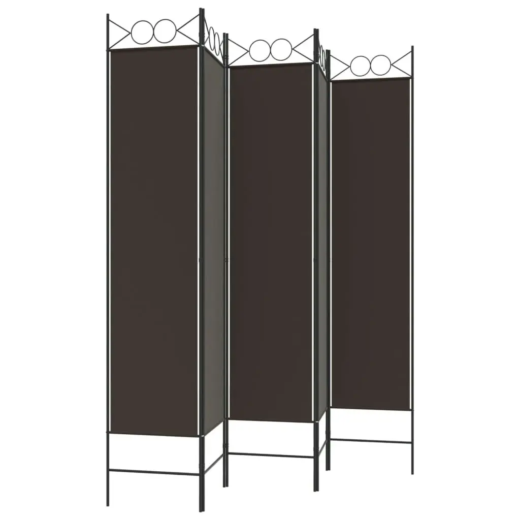 5-Panel Room Divider Brown 200x200 cm Fabric 350155