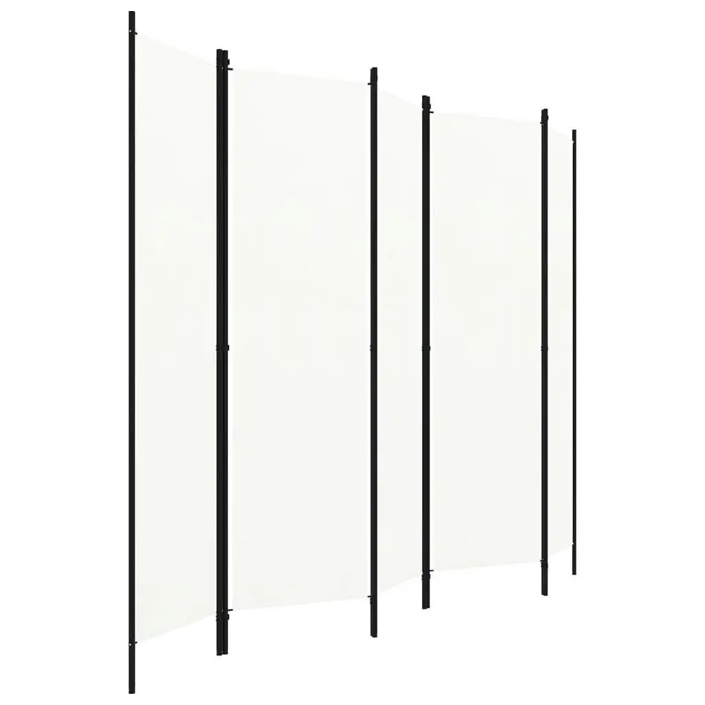 5-Panel Room Divider White 250x180 cm 320723