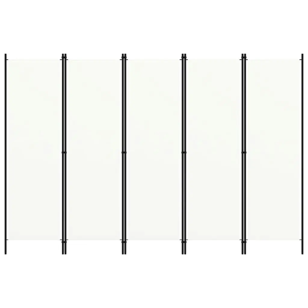 5-Panel Room Divider White 250x180 cm 320723