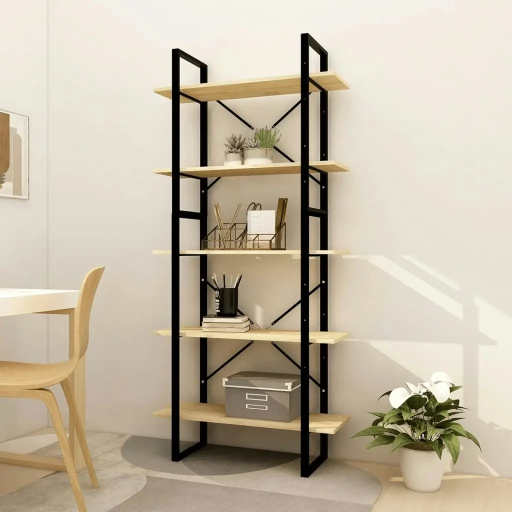 5-Tier Book Cabinet 80x30x175 cm Pinewood 3081993