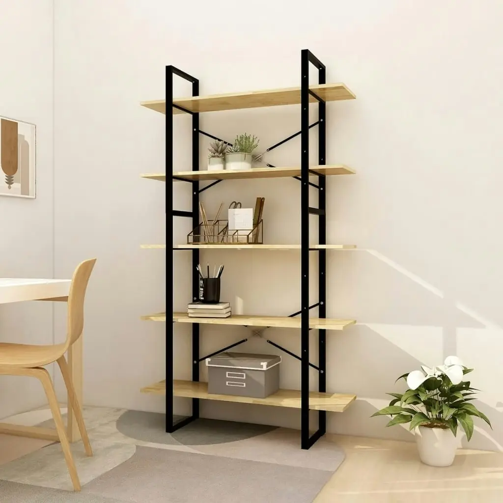 5-Tier Book Cabinet 100x30x175 cm Pinewood 3082003