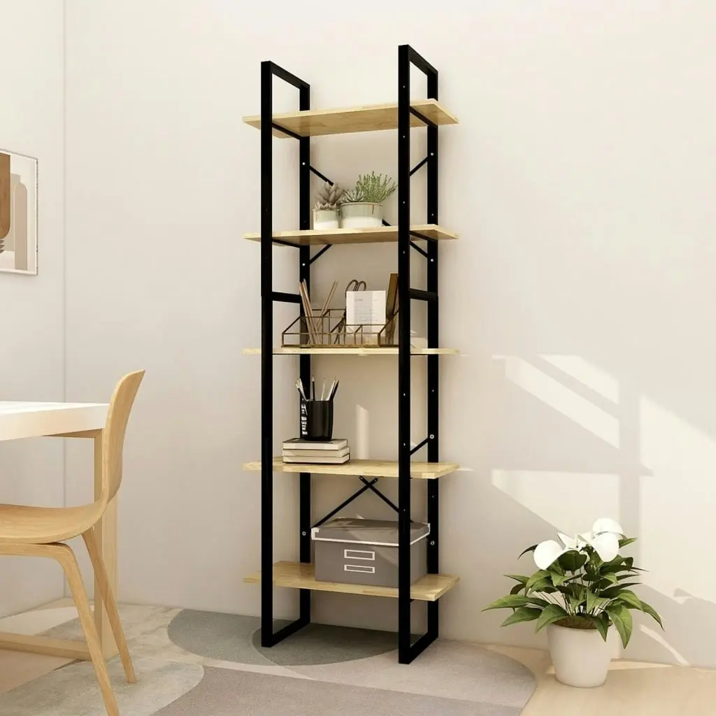 5-Tier Book Cabinet 60x30x175 cm Pinewood 3081983