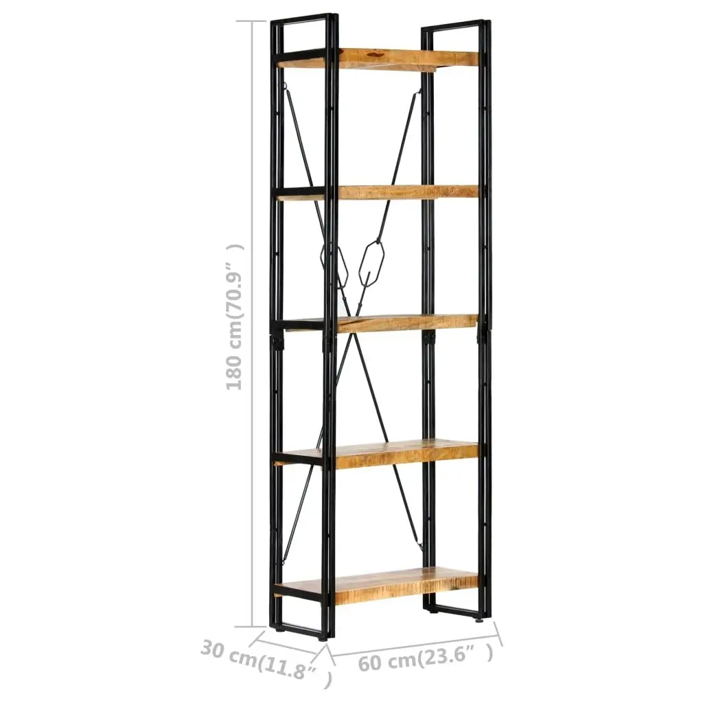 5-Tier Bookcase 60x30x180 cm Solid Mango Wood 286582