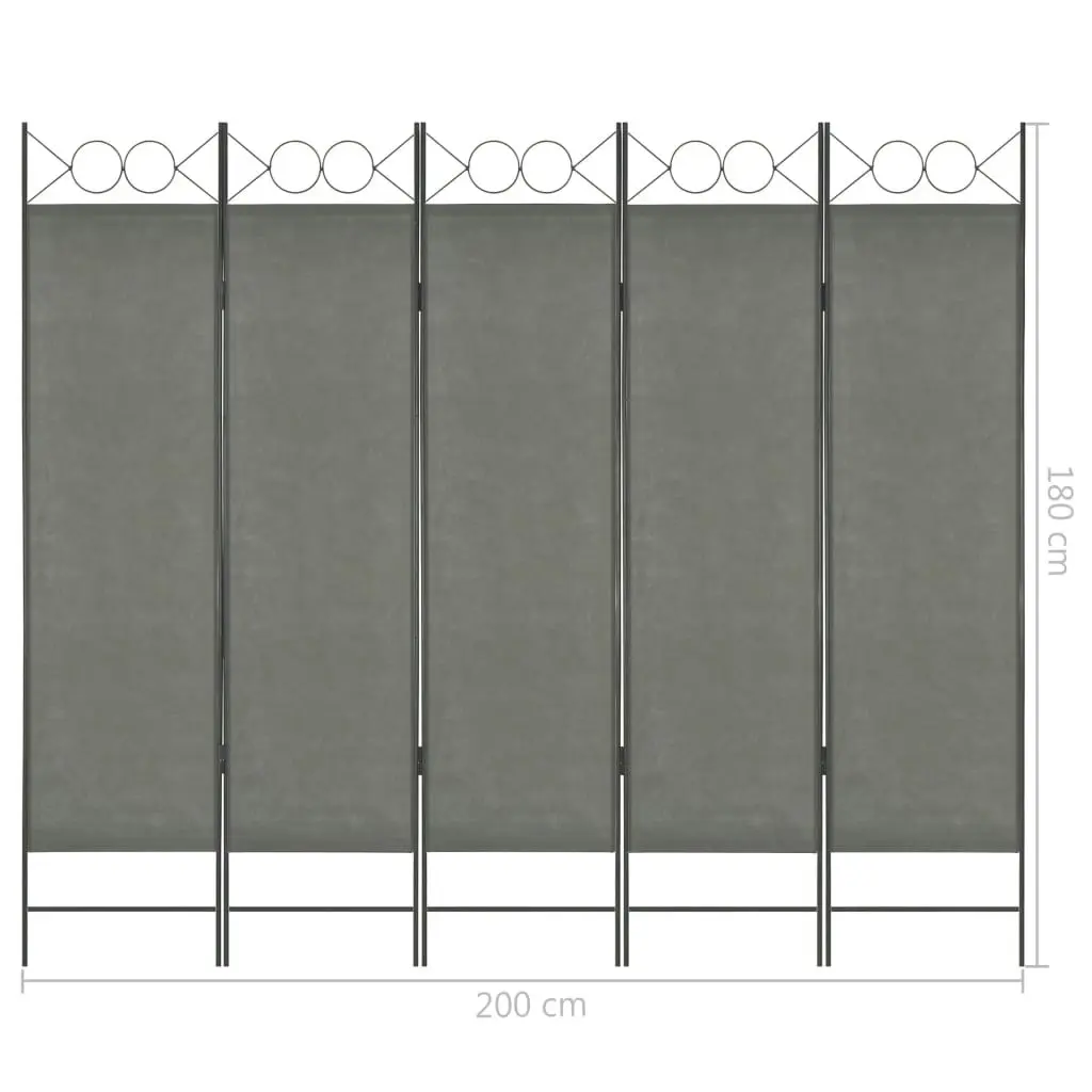 5-Panel Room Divider Anthracite 200x180 cm 280241