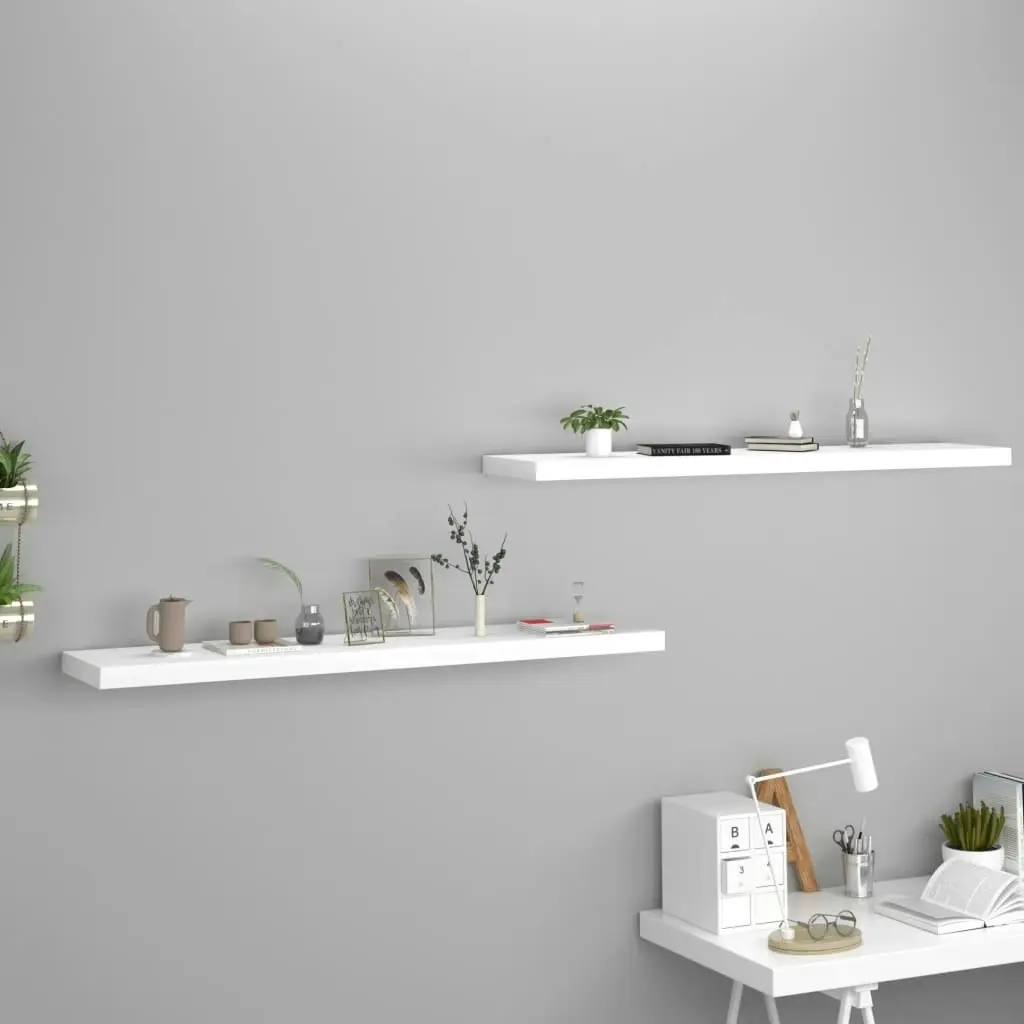 Floating Wall Shelves 2 pcs White 120x23.5x3.8 cm MDF 323821