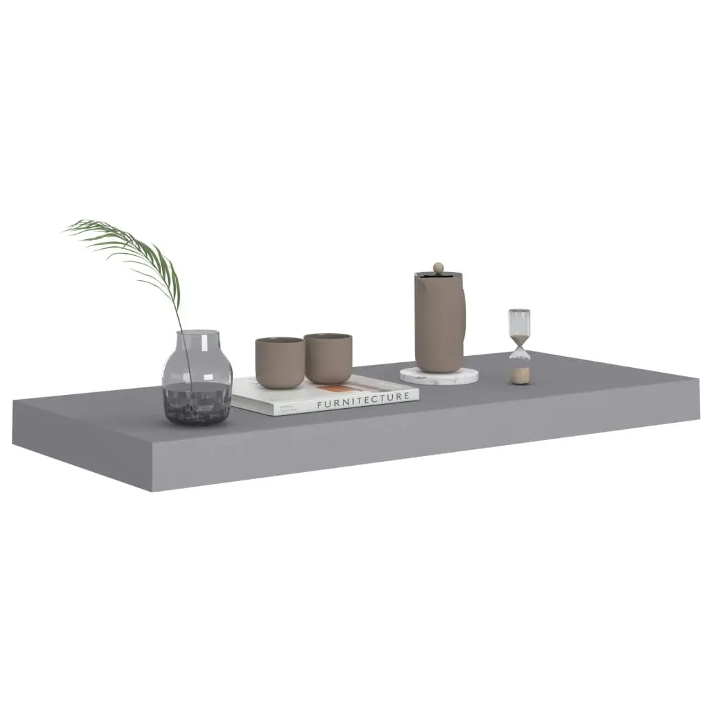 Floating Wall Shelves 2 pcs Grey 60x23.5x3.8 cm MDF 323854