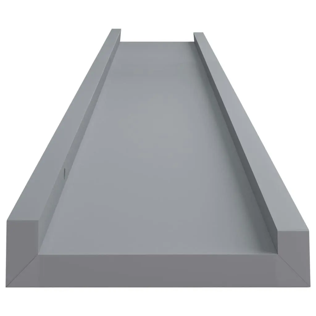 Picture Frame Ledge Shelves 2 pcs Grey 80x9x3 cm MDF 323936