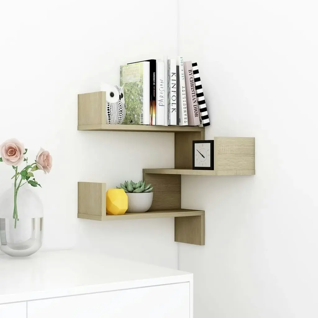 Wall Corner Shelf Sonoma Oak 40x40x50 cm Engineered Wood 807229