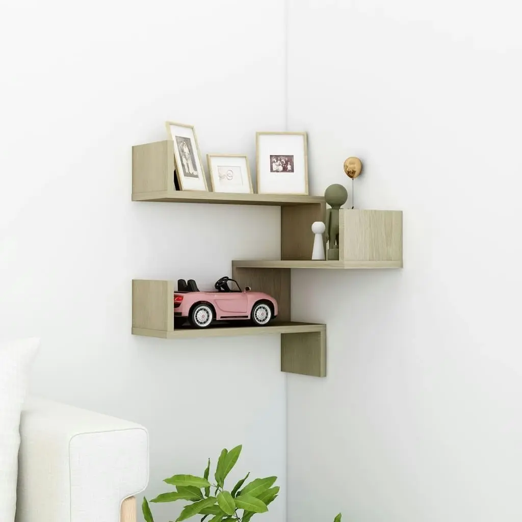 Wall Corner Shelf Sonoma Oak 40x40x50 cm Engineered Wood 807229