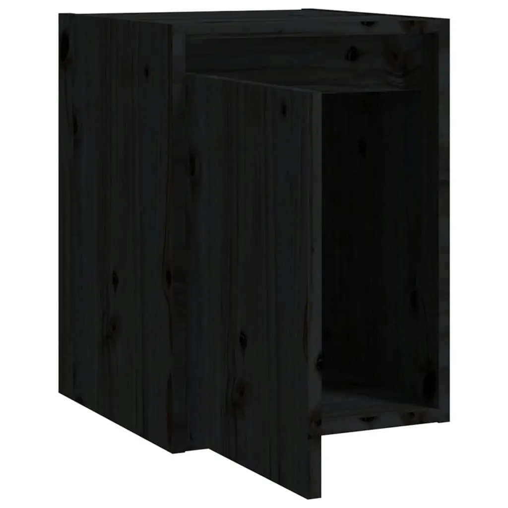 Wall Cabinets 2pcs Black 30x30x40 cm Solid Wood Pine 813484