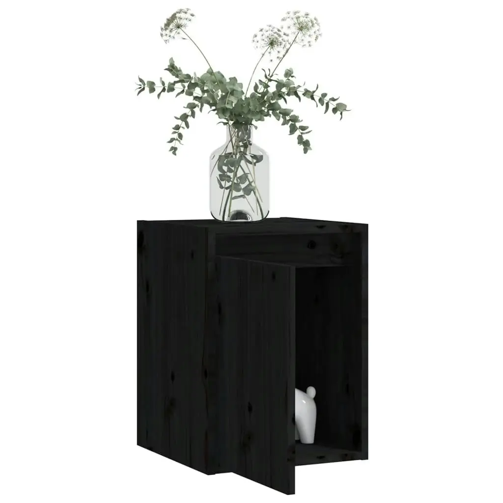 Wall Cabinets 2pcs Black 30x30x40 cm Solid Wood Pine 813484