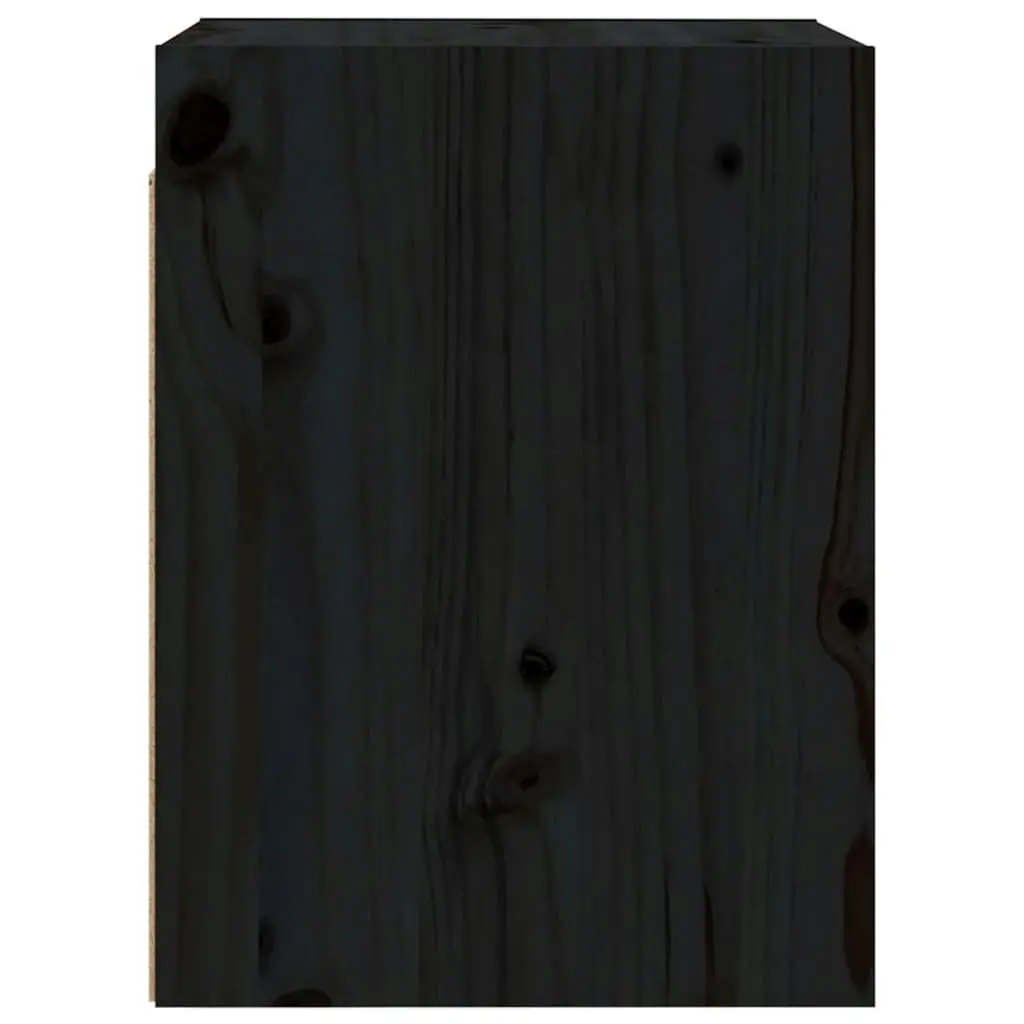 Wall Cabinets 2pcs Black 30x30x40 cm Solid Wood Pine 813484