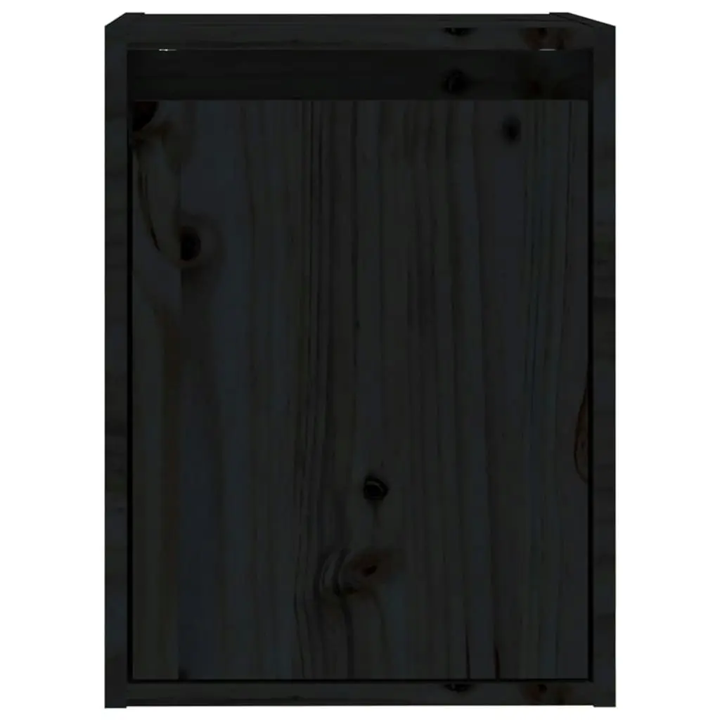 Wall Cabinets 2pcs Black 30x30x40 cm Solid Wood Pine 813484