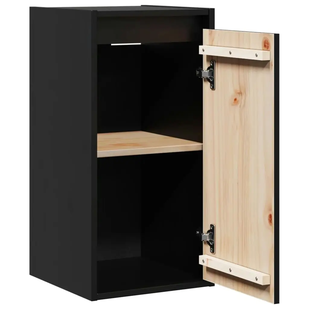 Wall Cabinets 2 pcs Black 30x30x60 cm Solid Wood Pine 813494