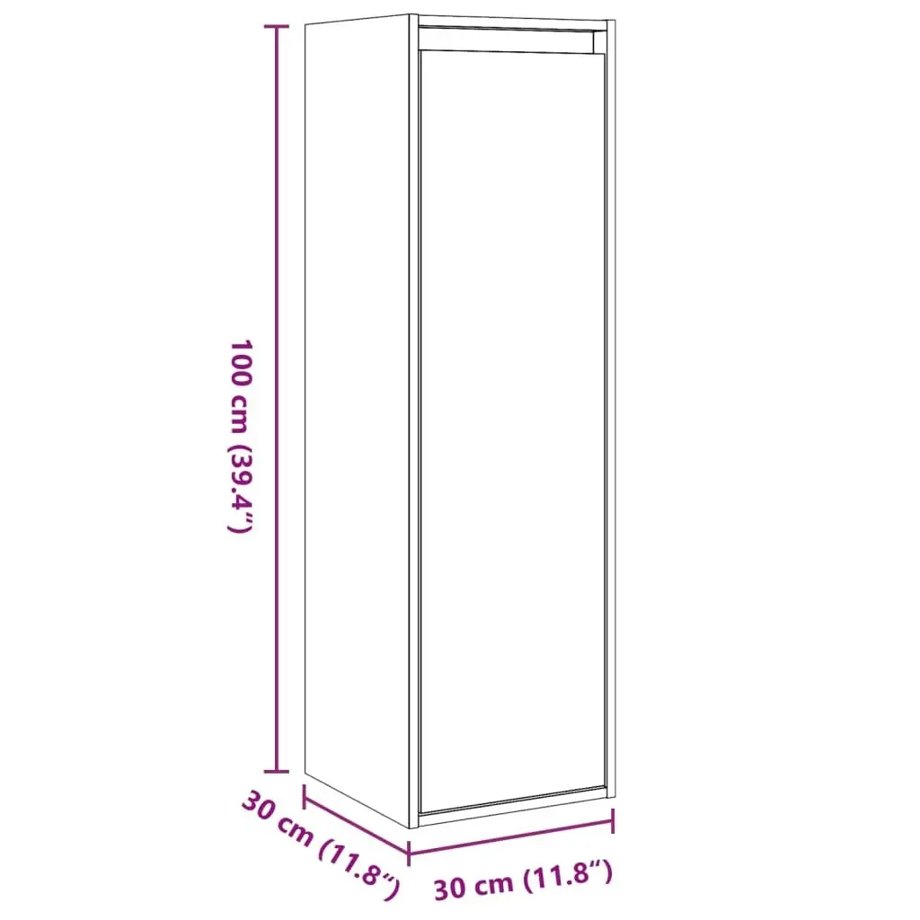 Wall Cabinets 2 pcs Honey Brown 30x30x100 cm Solid Wood Pine 813512