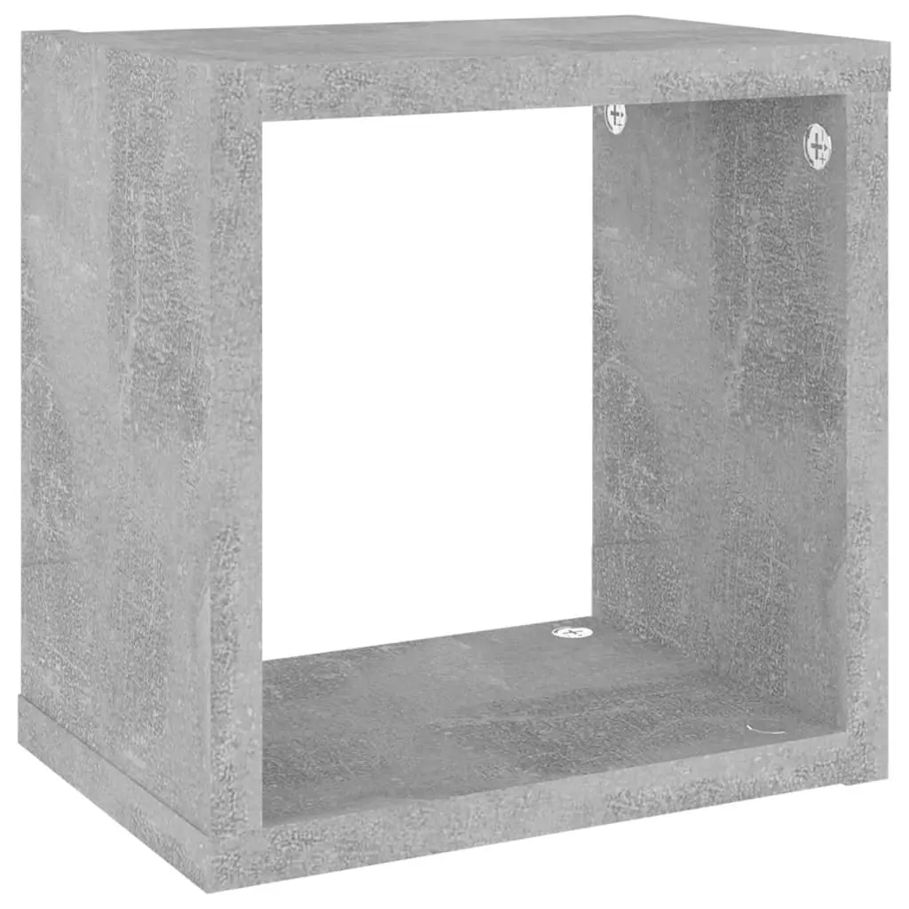 Wall Cube Shelves 4 pcs Concrete Grey 22x15x22 cm 807065