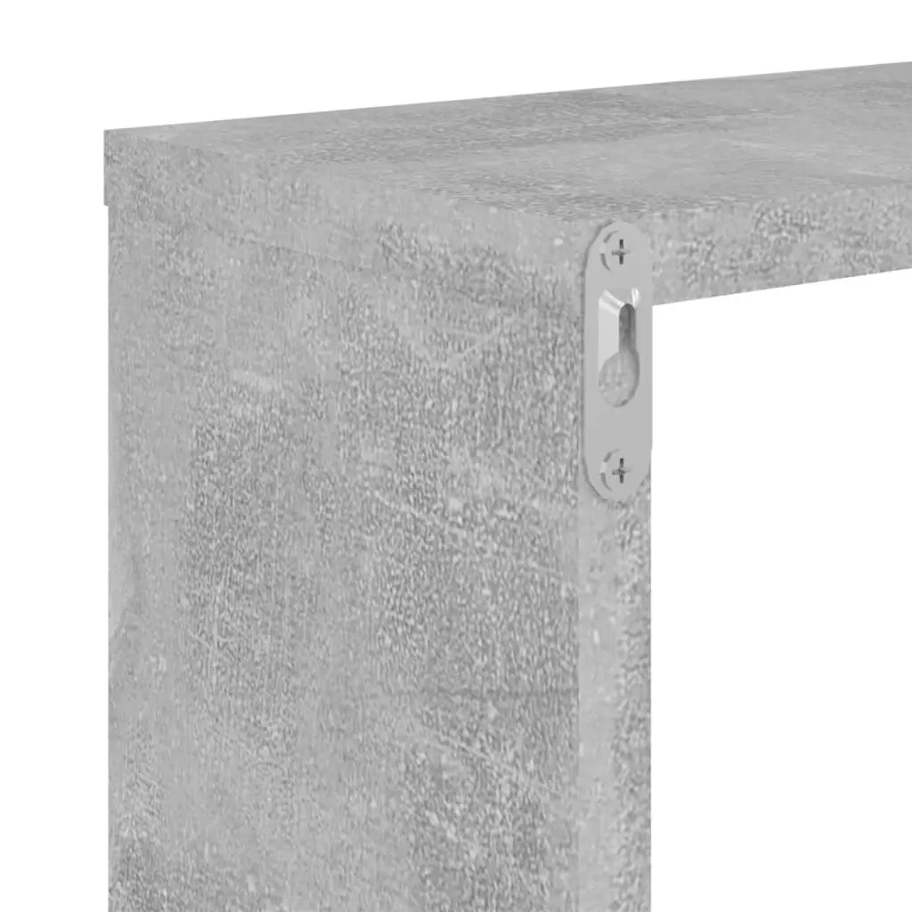 Wall Cube Shelves 4 pcs Concrete Grey 22x15x22 cm 807065