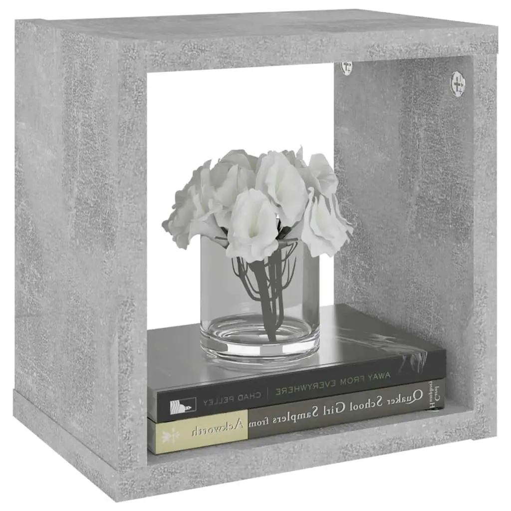 Wall Cube Shelves 4 pcs Concrete Grey 22x15x22 cm 807065