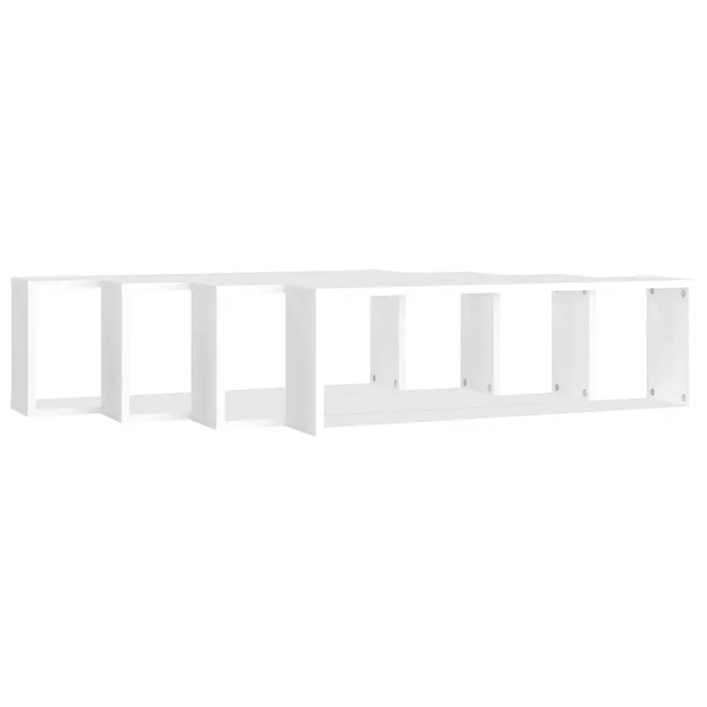 Wall Cube Shelves 4 pcs White 80x15x26.5 cm Engineered Wood 807107