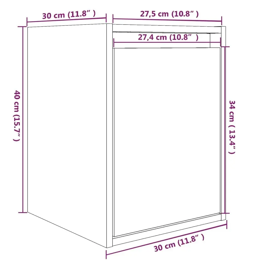 Wall Cabinets 2pcs Honey Brown 30x30x40 cm Solid Wood Pine 813482