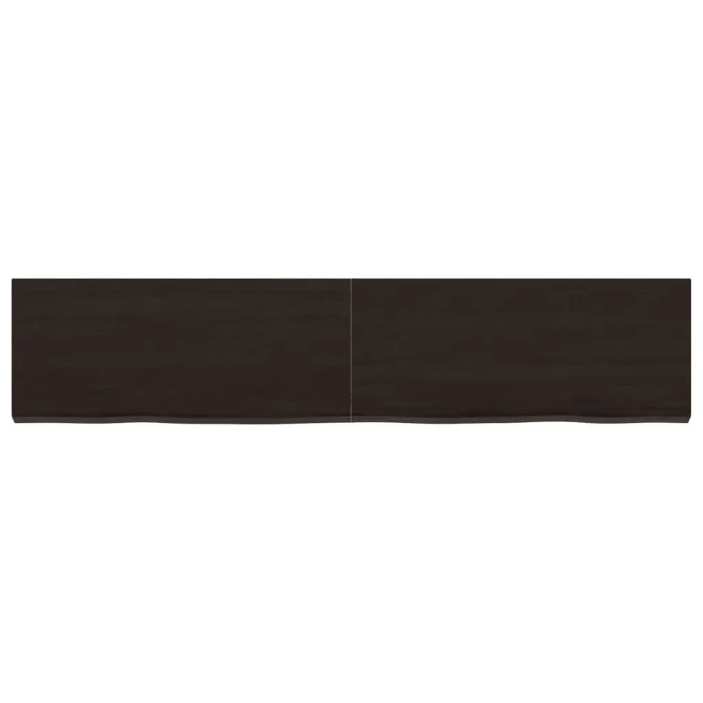 Wall Shelf Dark Brown 140x30x(2-4) cm Treated Solid Wood Oak 363820