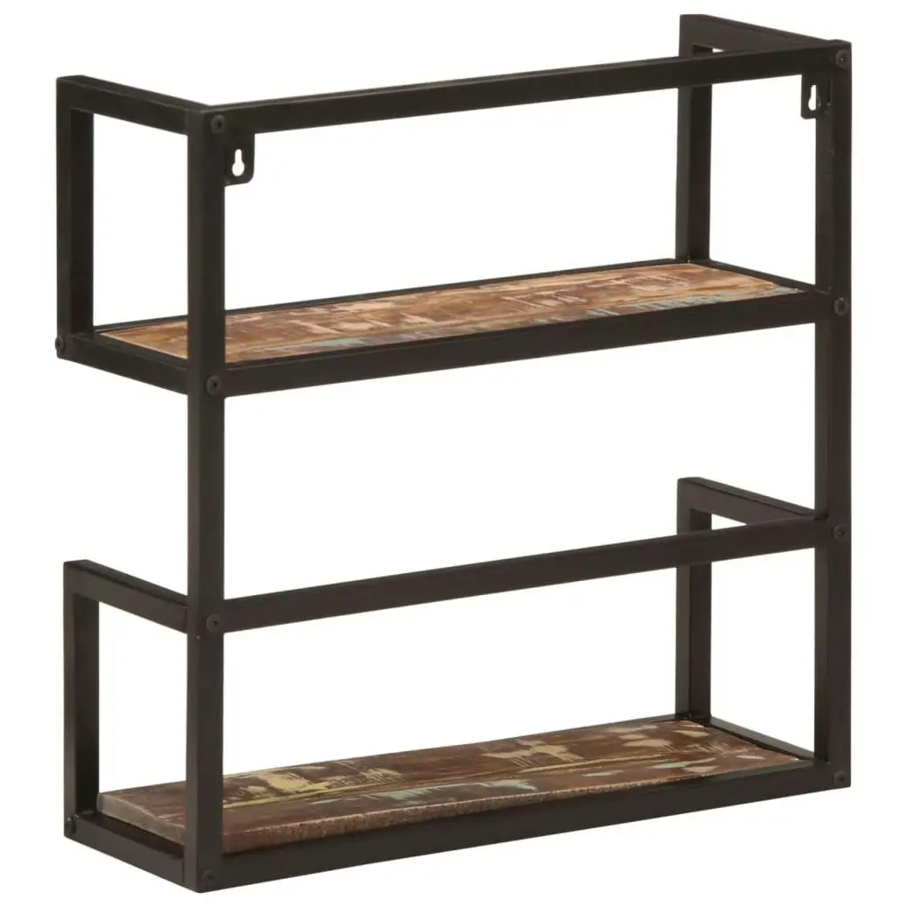 Wall Shelf 55x20x55 cm Solid Wood Reclaimed and Iron 374969