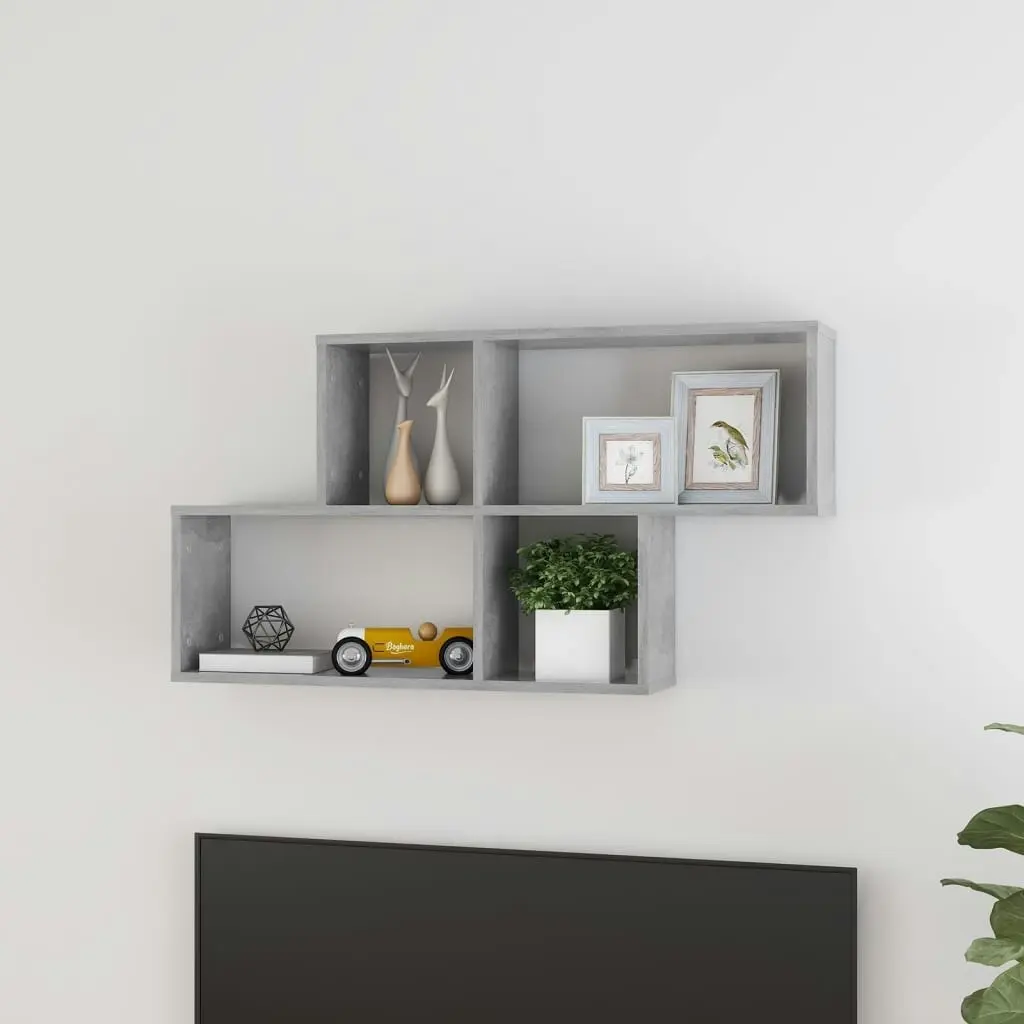 Wall Shelf Concrete Grey 100x18x53 cm Engineered Wood 807164