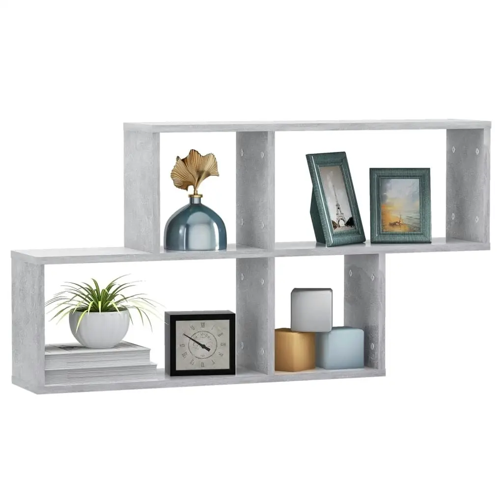 Wall Shelf Concrete Grey 100x18x53 cm Engineered Wood 807164