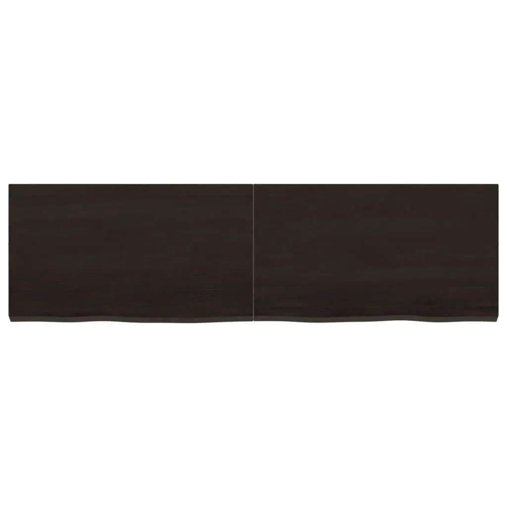 Wall Shelf Dark Brown 140x40x(2-4) cm Treated Solid Wood Oak 363822