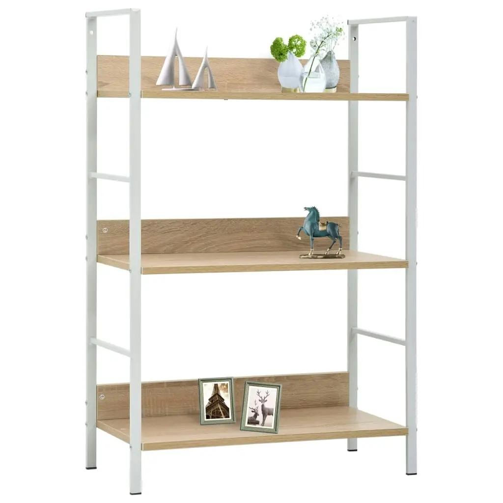 3-Layer Book Shelf Oak 60x27.6x90.5 cm Engineered Wood 288221