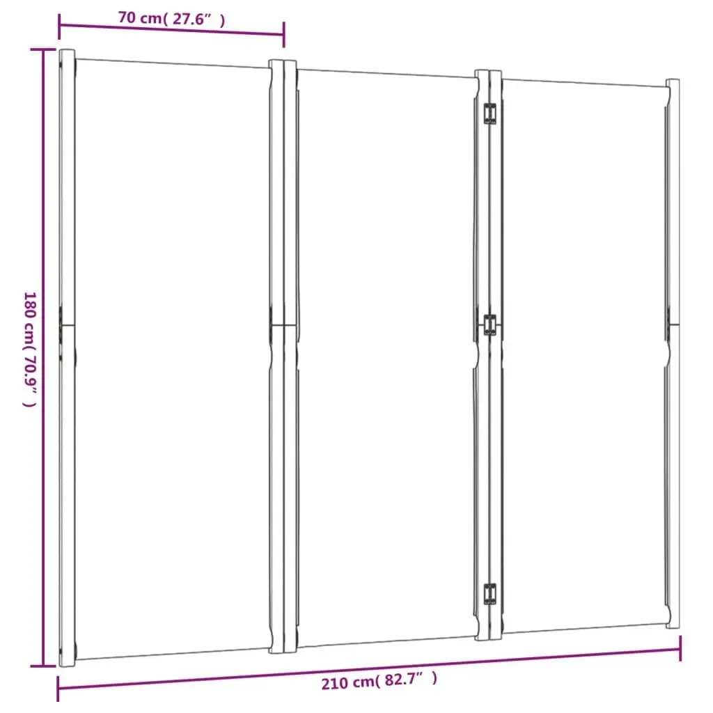 3-Panel Room Divider Taupe 210x180 cm 4003363