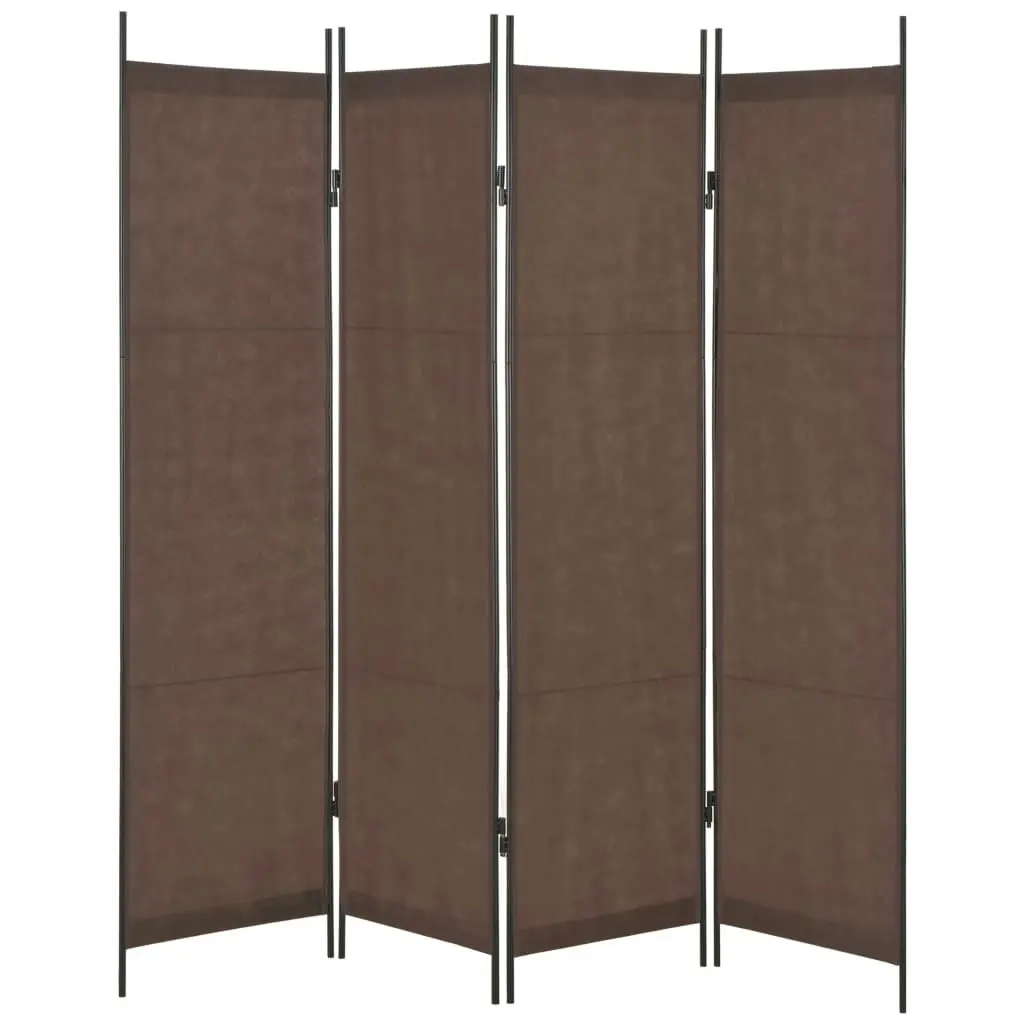 4-Panel Room Divider Brown 200x180 cm 280252