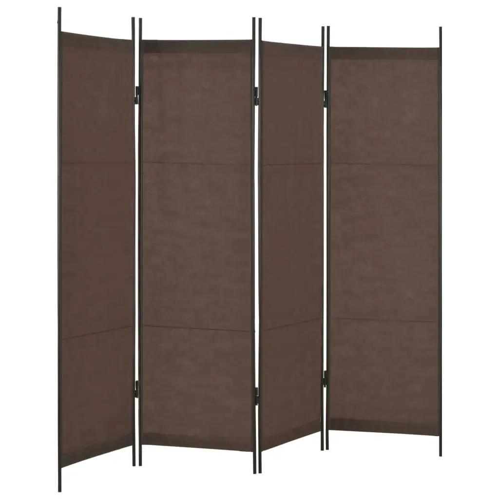 4-Panel Room Divider Brown 200x180 cm 280252