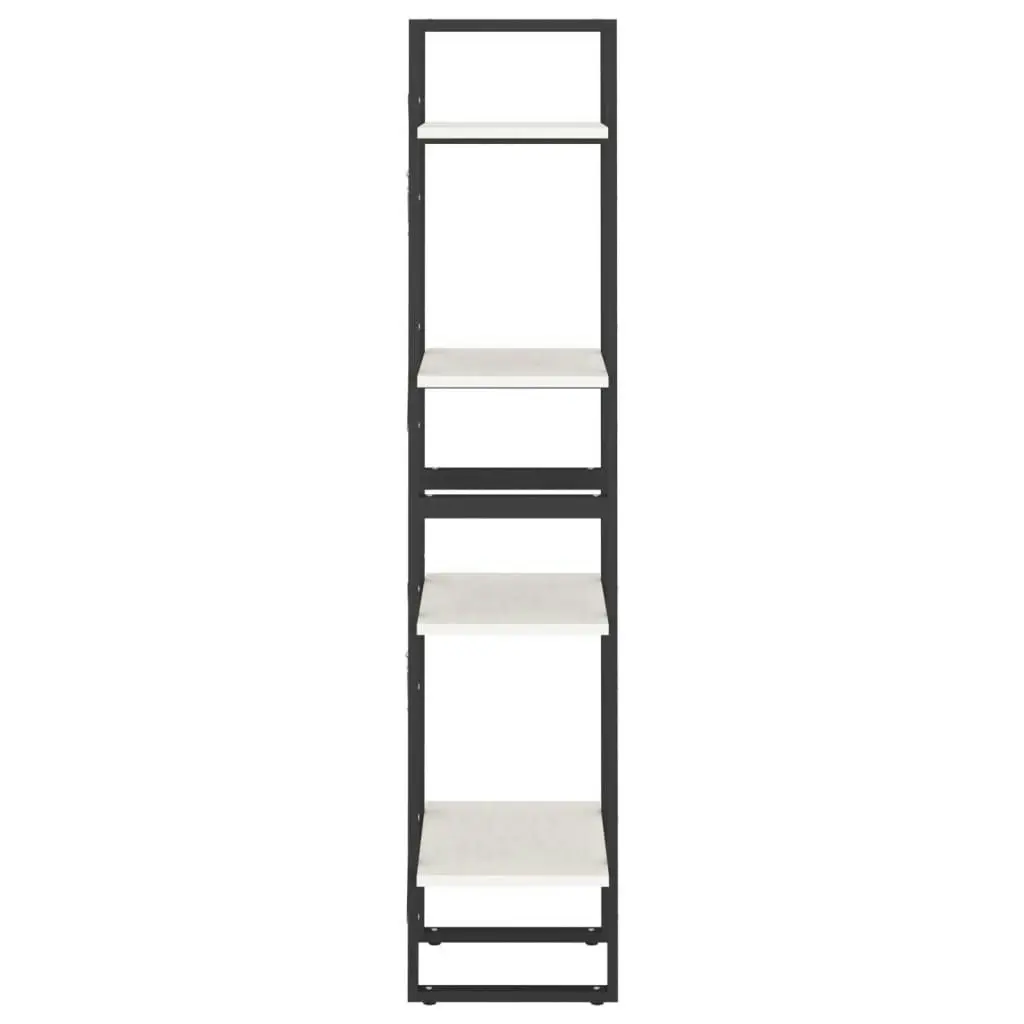 4-Tier Book Cabinet White 40x30x140 cm Solid Pine Wood 806423