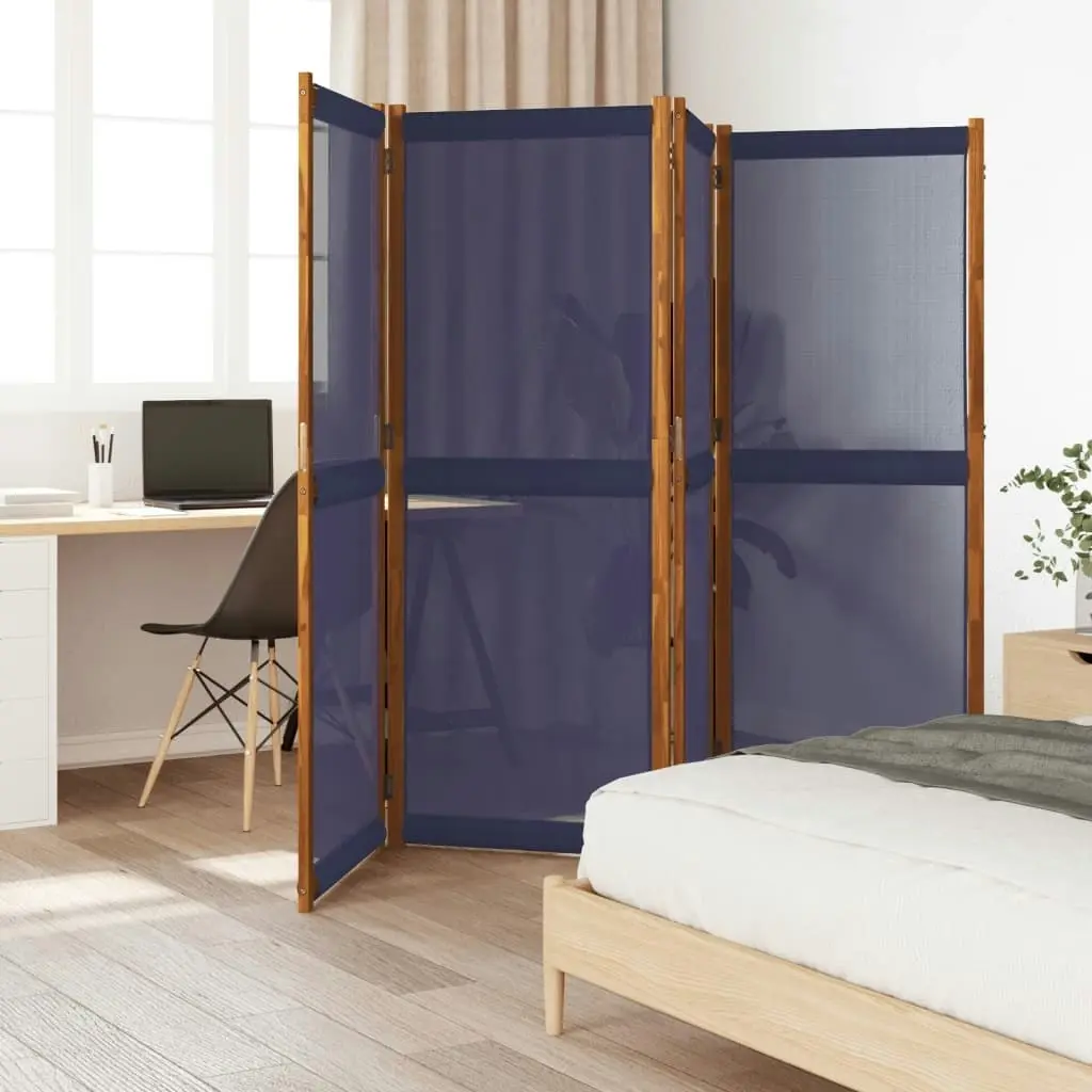 4-Panel Room Divider Dark Blue 280x180 cm 4003360