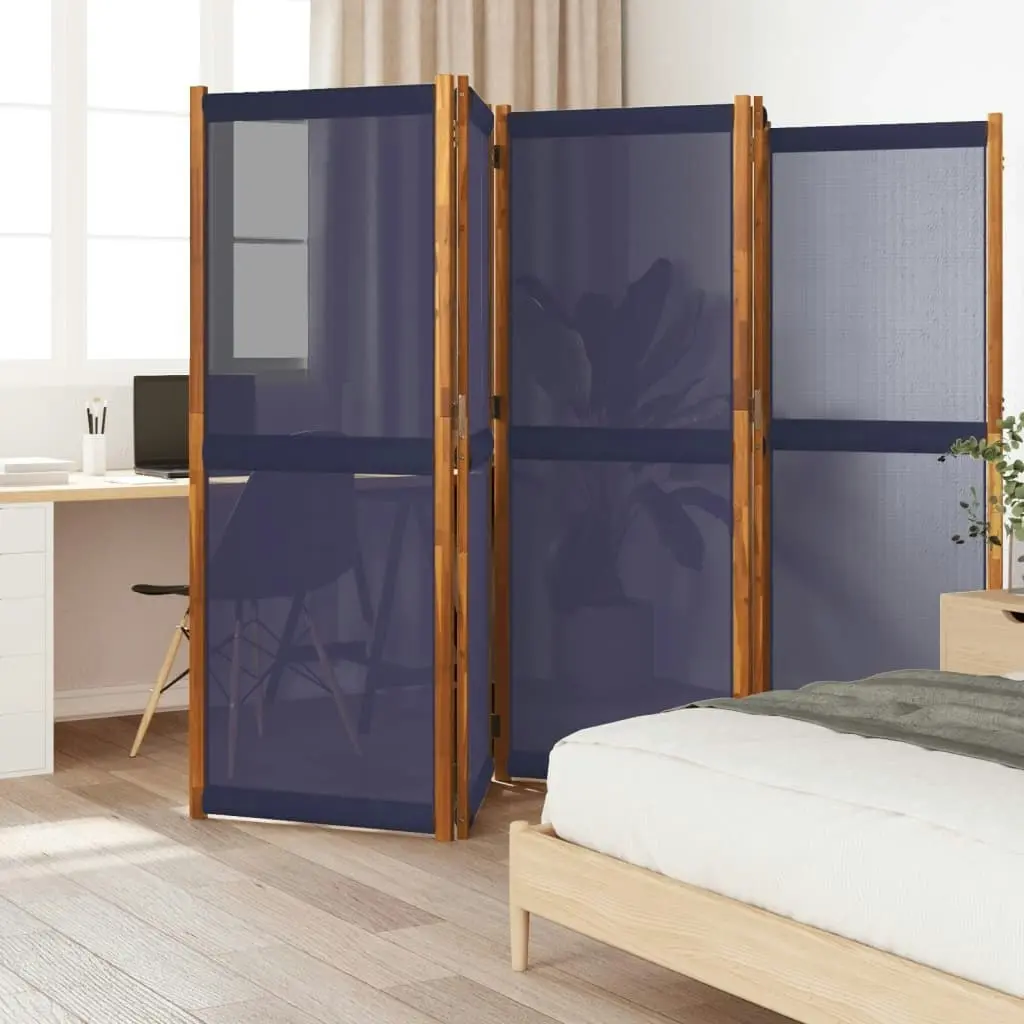 5-Panel Room Divider Dark Blue 350x180 cm 4003361