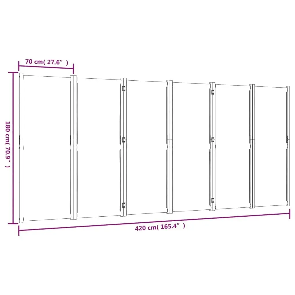 6-Panel Room Divider Dark Blue 420x180 cm 4003362