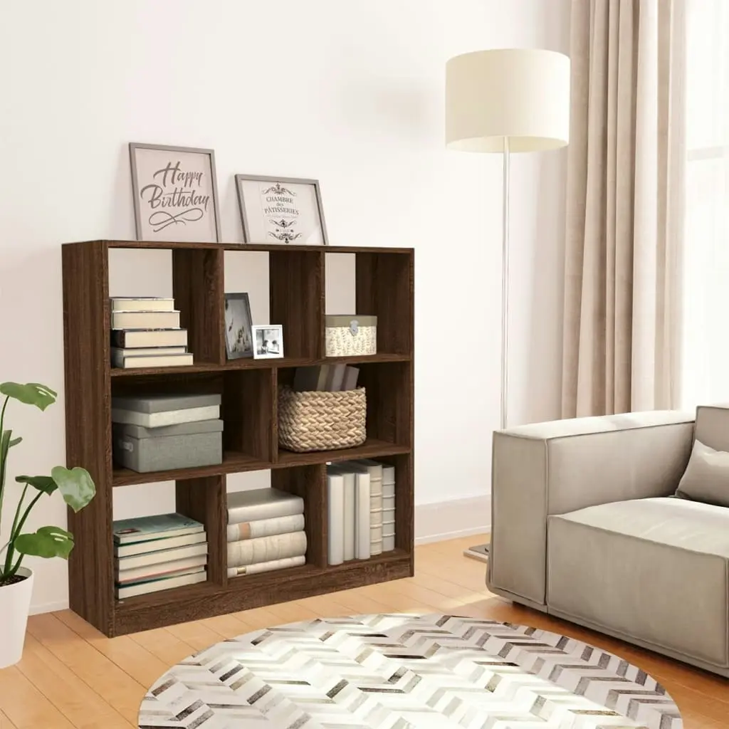 Book Cabinet Brown Oak 97.5x29.5x100 cm Engineered Wood 826380