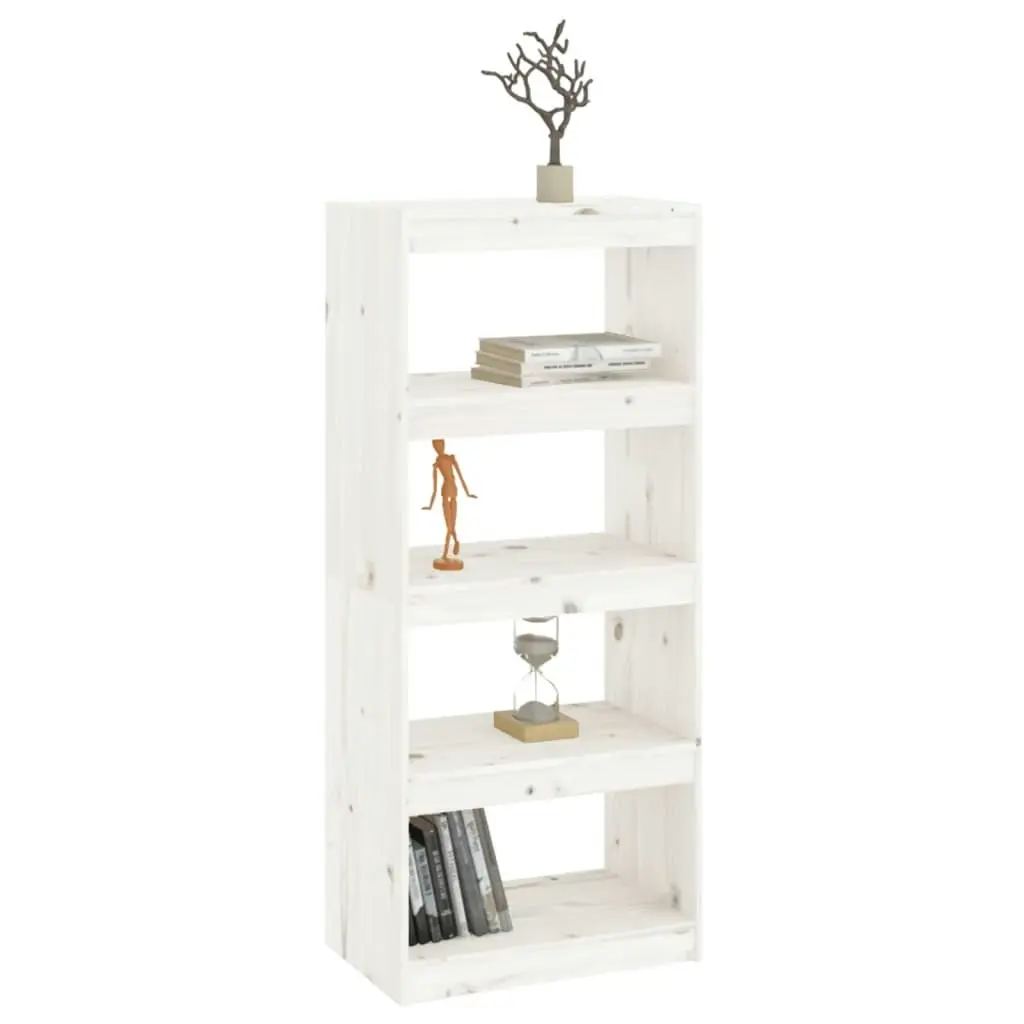 Book Cabinet/Room Divider White 60x30x135.5 cm Solid Wood Pine 808169