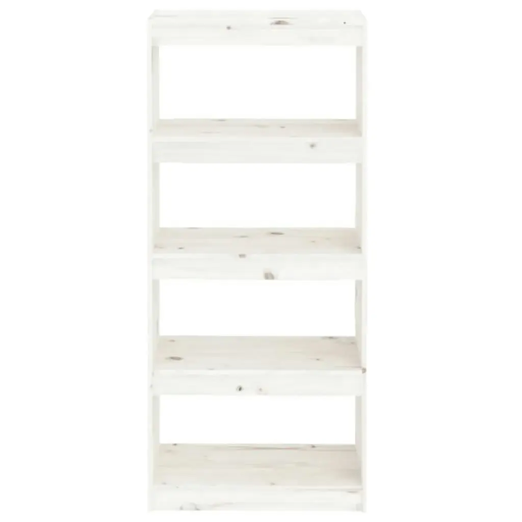 Book Cabinet/Room Divider White 60x30x135.5 cm Solid Wood Pine 808169