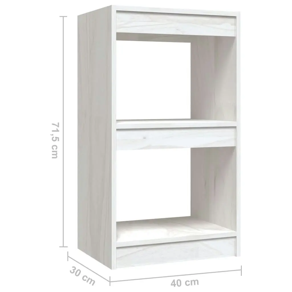 Book Cabinet White 40x30x71.5 cm Solid Pinewood 808134