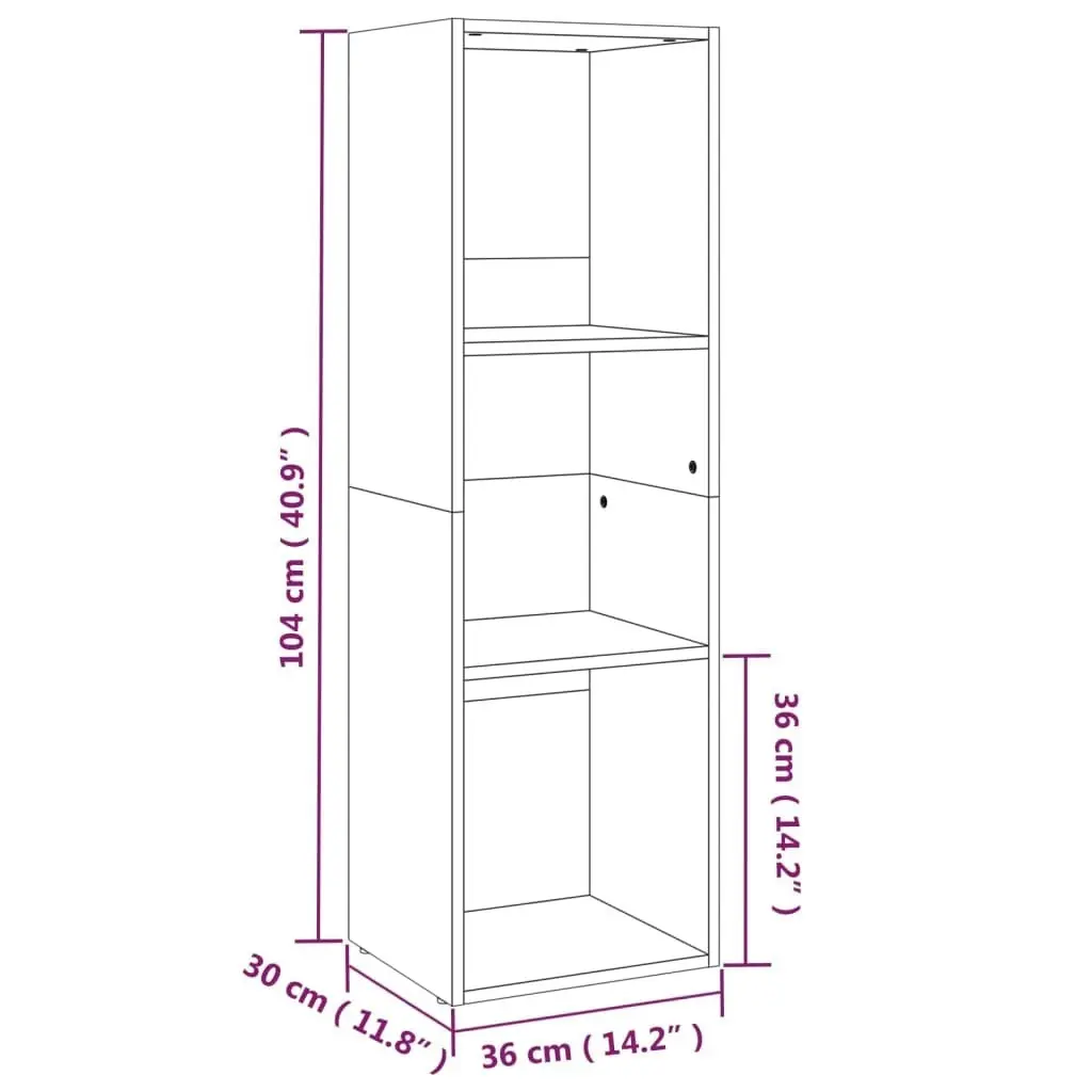 Book Cabinet/TV Cabinet Sonoma Oak 36x30x114 cm Engineered Wood 800138