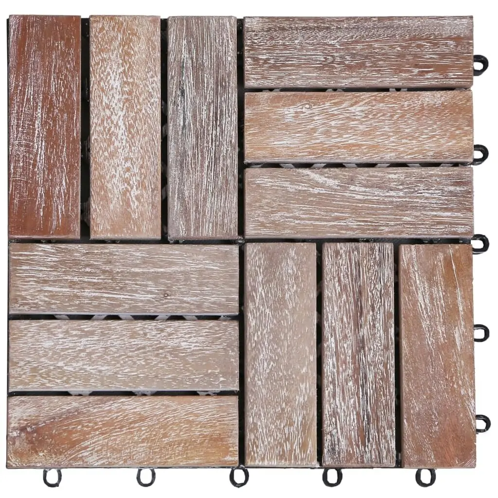 Decking Tiles 11 pcs 30x30 cm Solid Reclaimed Wood 45744