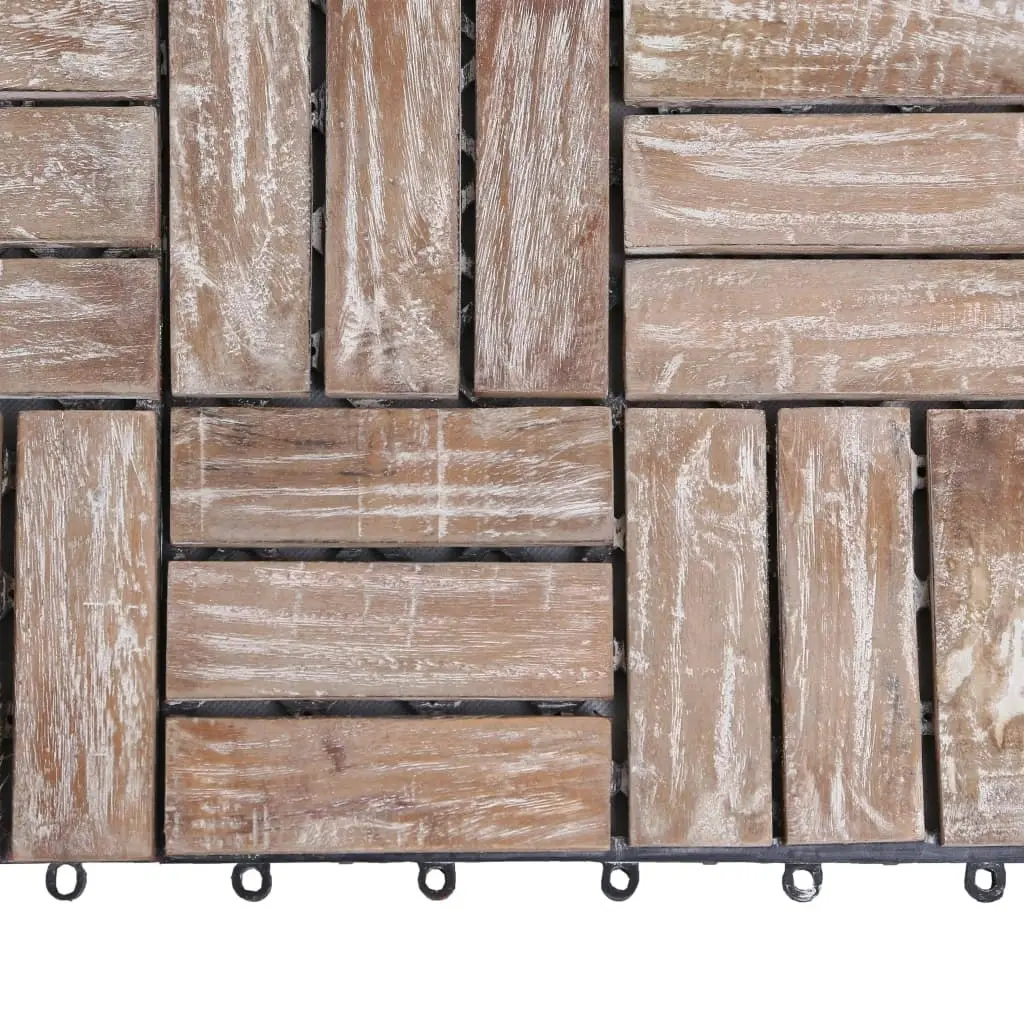 Decking Tiles 11 pcs 30x30 cm Solid Reclaimed Wood 45744