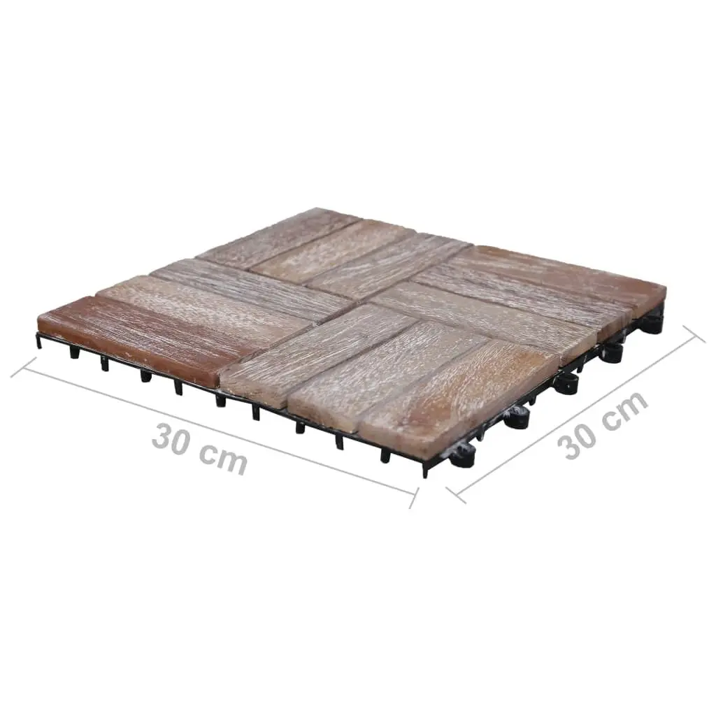 Decking Tiles 11 pcs 30x30 cm Solid Reclaimed Wood 45744