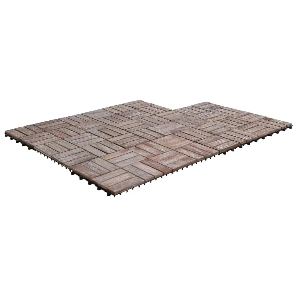 Decking Tiles 11 pcs 30x30 cm Solid Reclaimed Wood 45744